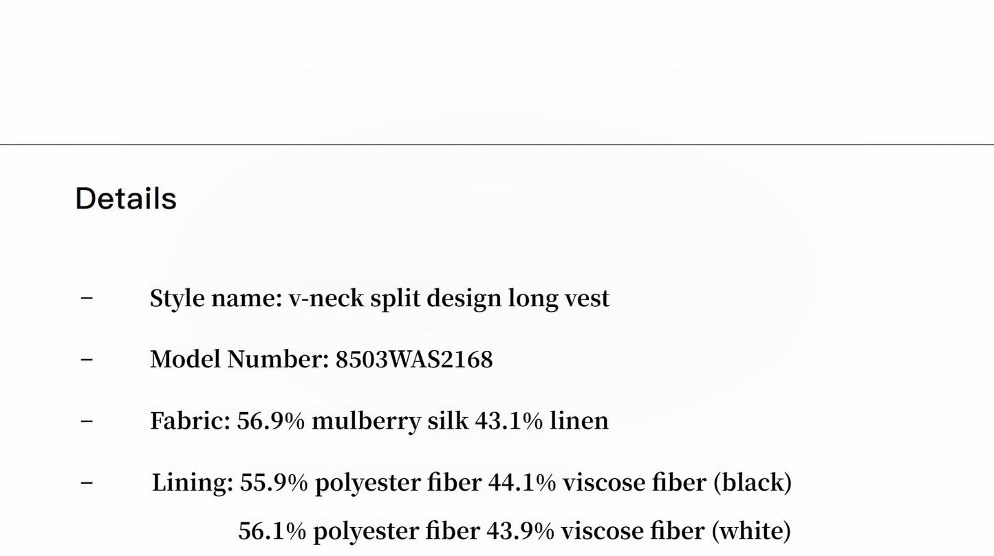 Mulberry silk linen V-neck vest summer suit for women