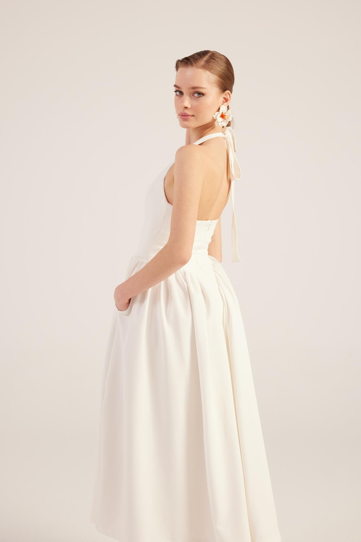 Ophelia White Princess Style Maxi Dress