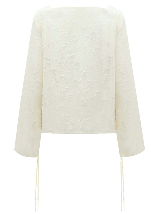 Chic White Off Shoulder Chiffon Top